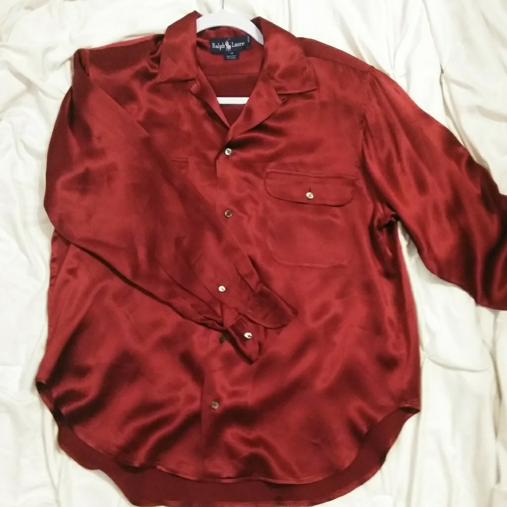Vintage Silk Ralph Lauren Button Up Blouse